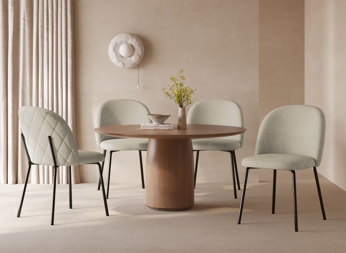 Lot de 2 chaises design en velours beige pieds noirs KENNETH - DécoInParis