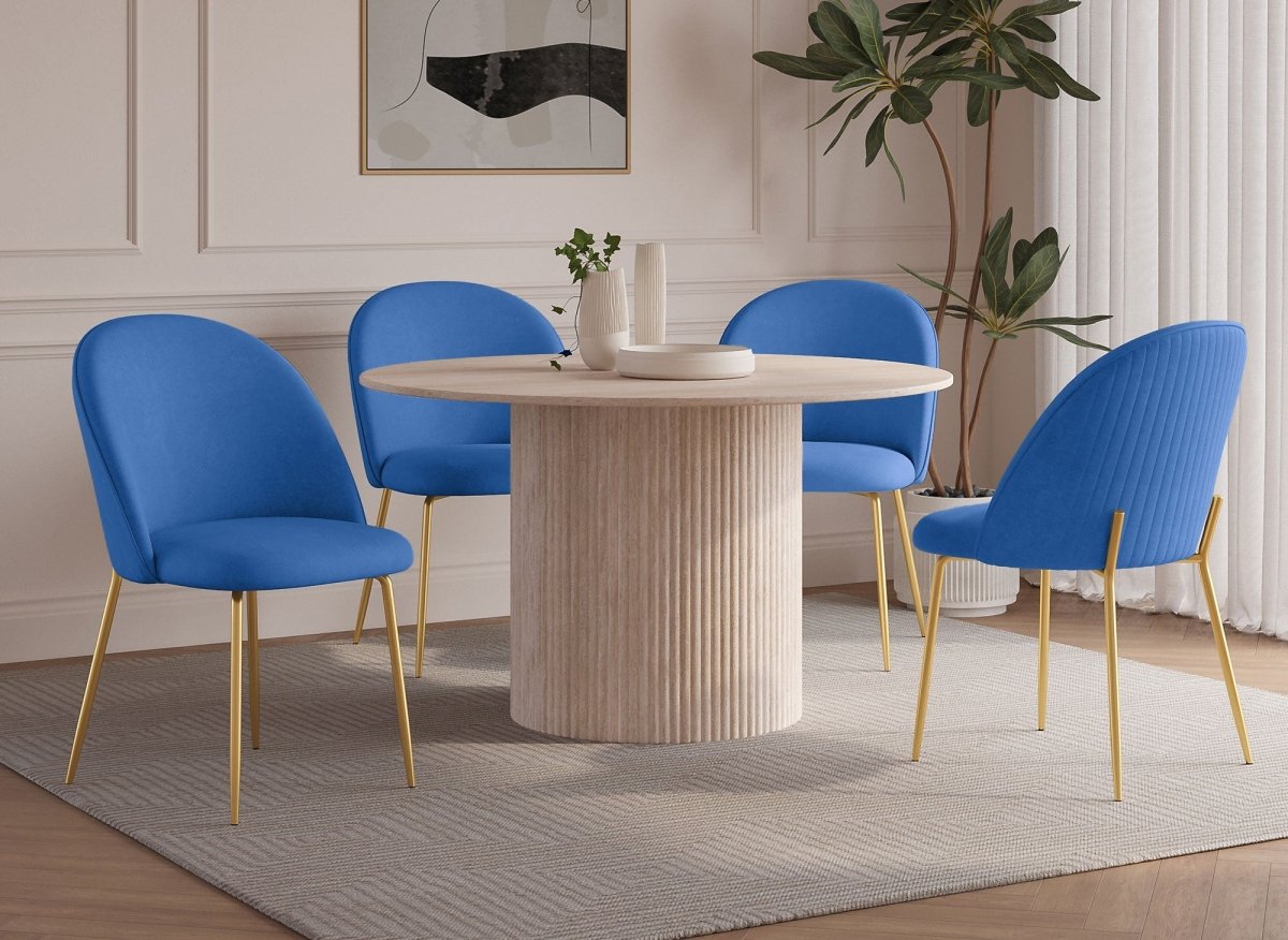 Lot de 2 chaises design en velours bleu ARABEL - DécoInParis