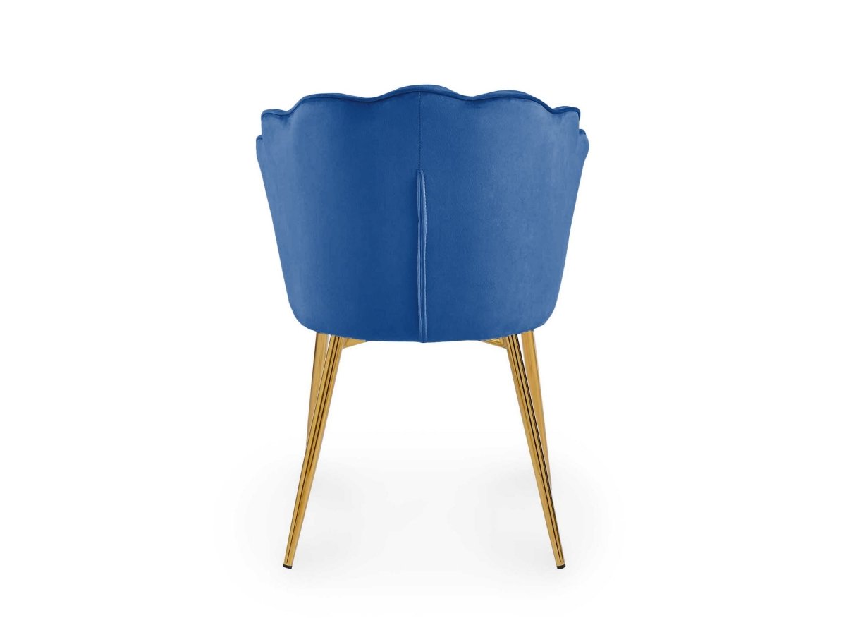 Lot de 2 chaises design en velours bleu GARANCE - DécoInParis