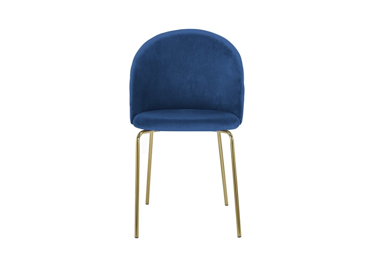 Lot de 2 chaises design en velours bleu KENNETH - DécoInParis