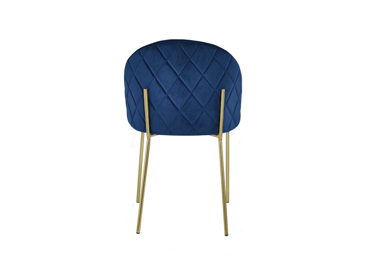 Lot de 2 chaises design en velours bleu KENNETH - DécoInParis