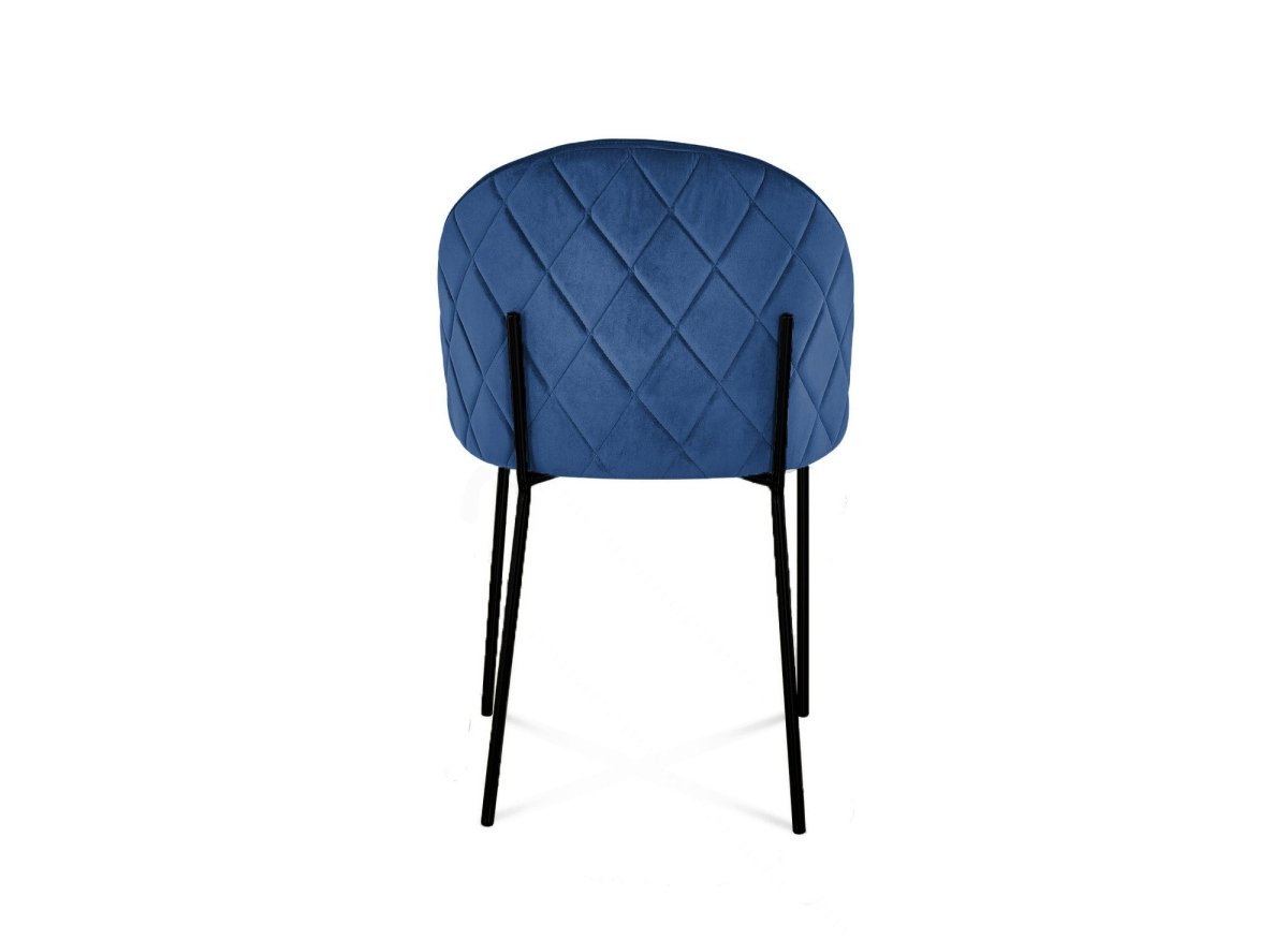 Lot de 2 chaises design en velours bleu pieds noirs KENNETH - DécoInParis