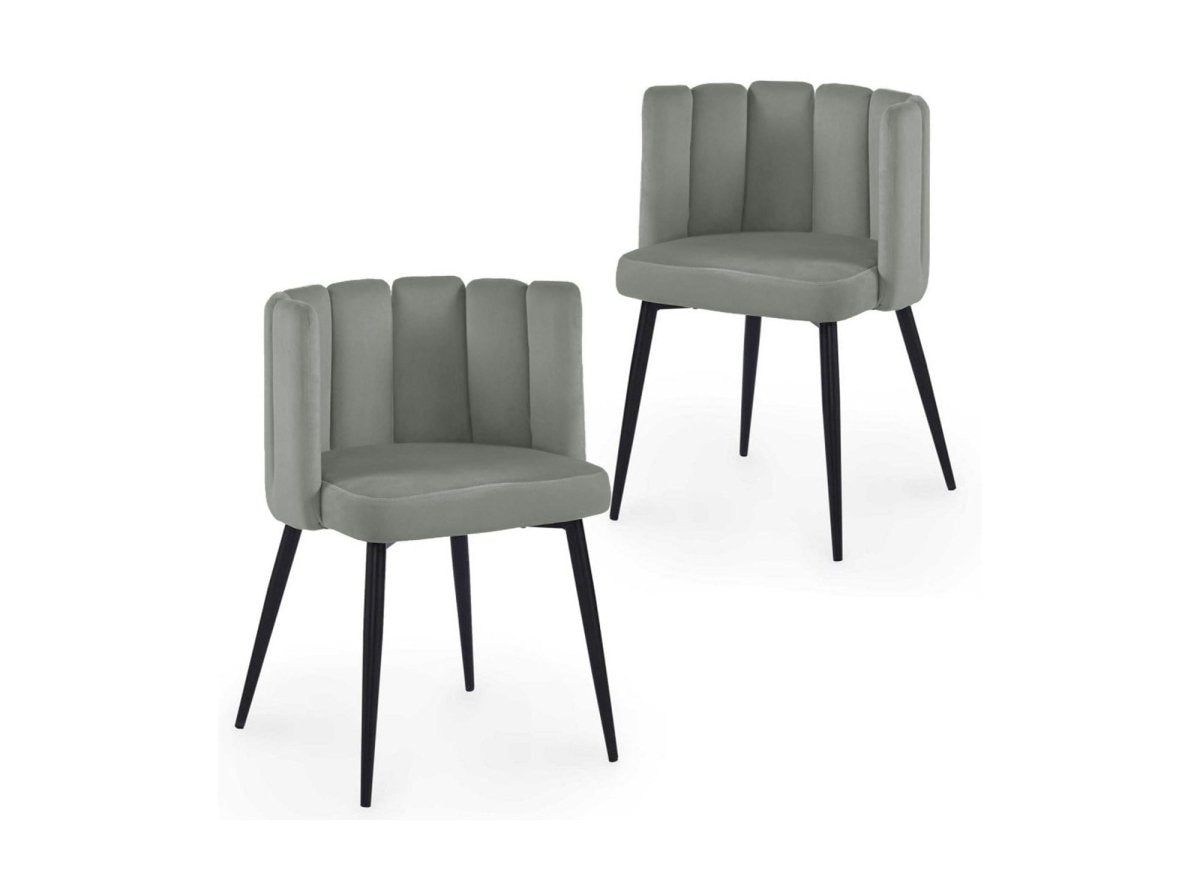 Lot de 2 chaises design en velours gris DEBBY - DécoInParis