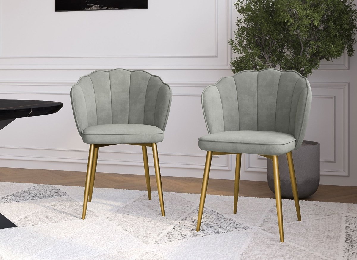 Lot de 2 chaises design en velours gris GARANCE - DécoInParis