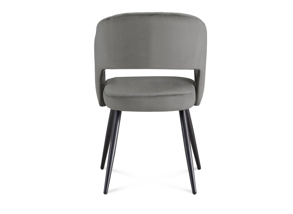 Lot de 2 chaises design en velours gris GLORIA - DécoInParis