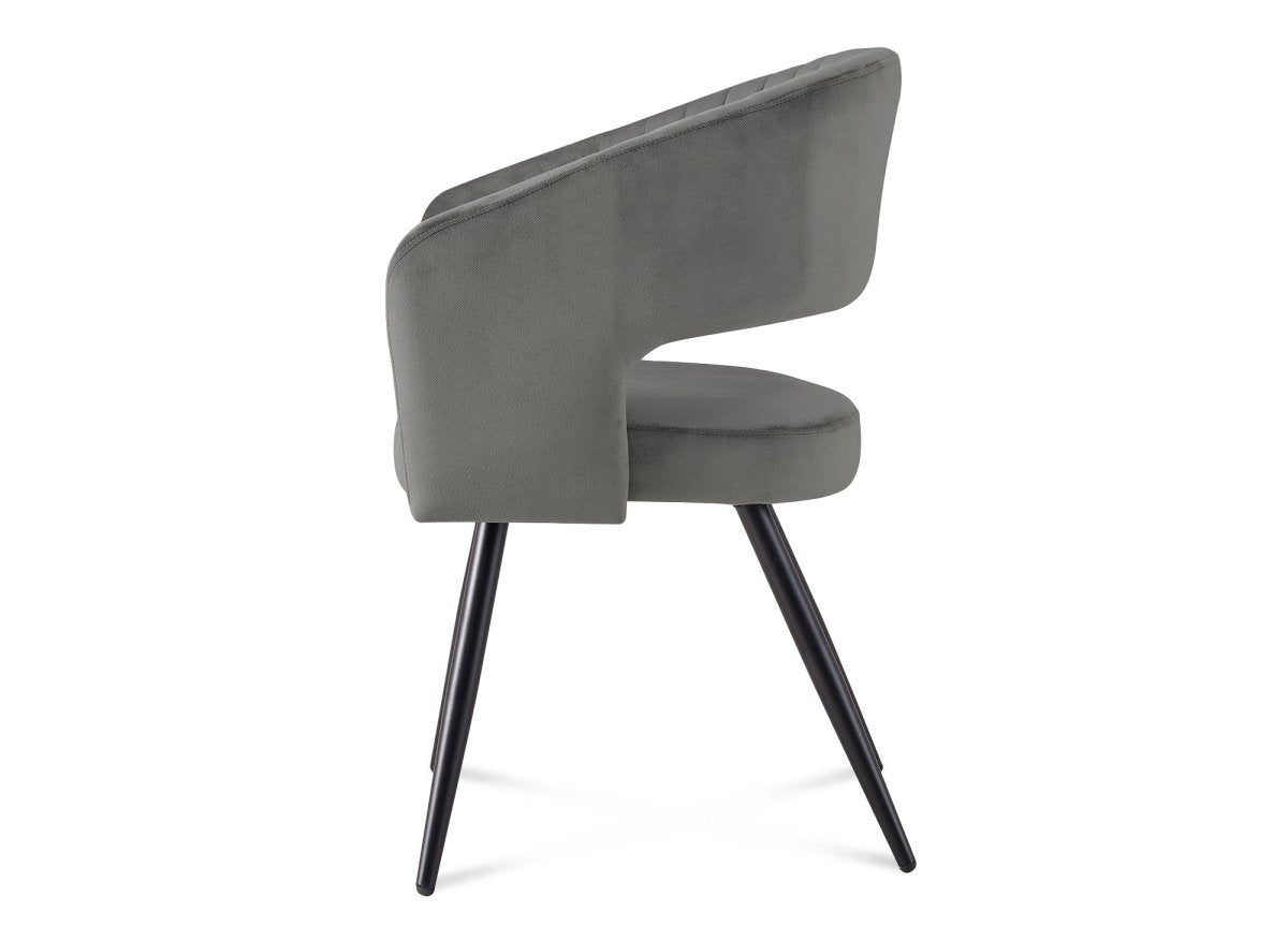 Lot de 2 chaises design en velours gris GLORIA - DécoInParis