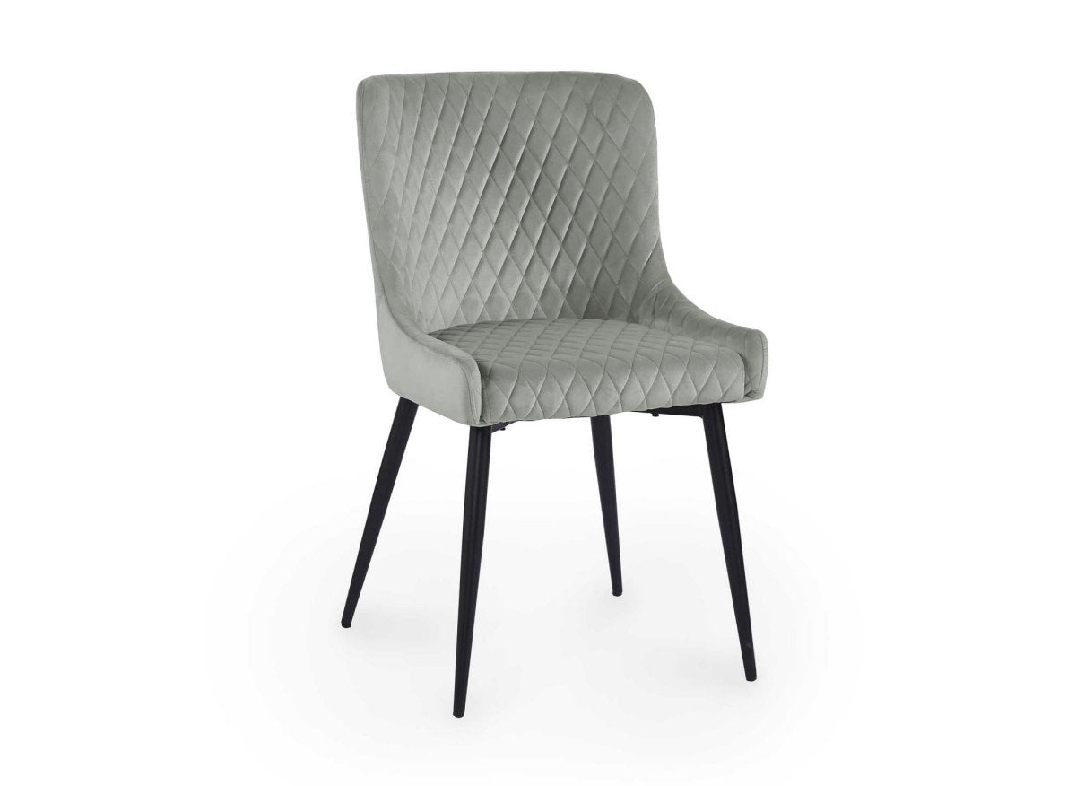 Lot de 2 chaises design en velours gris JENNY - DécoInParis