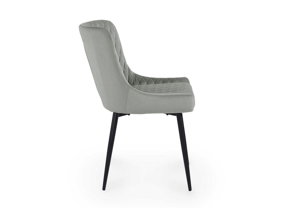 Lot de 2 chaises design en velours gris JENNY - DécoInParis