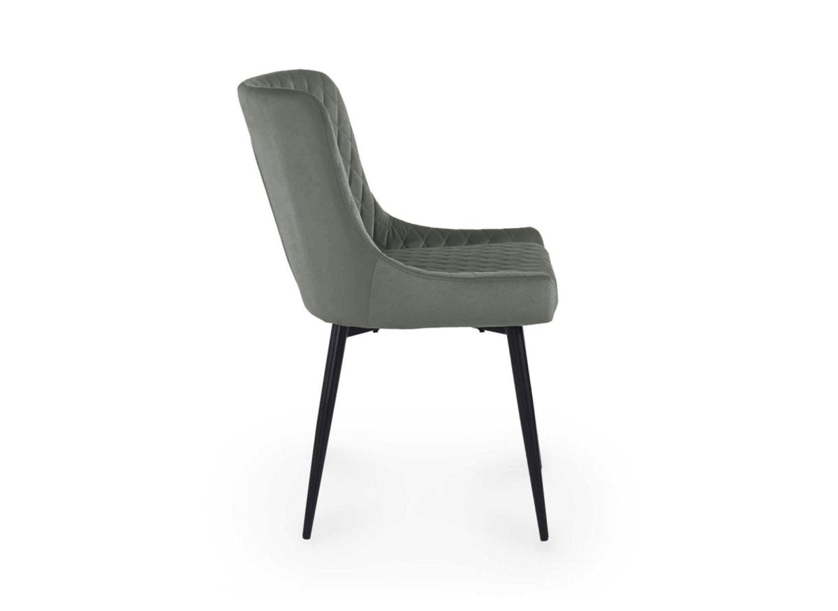 Lot de 2 chaises design en velours gris JENNY - DécoInParis