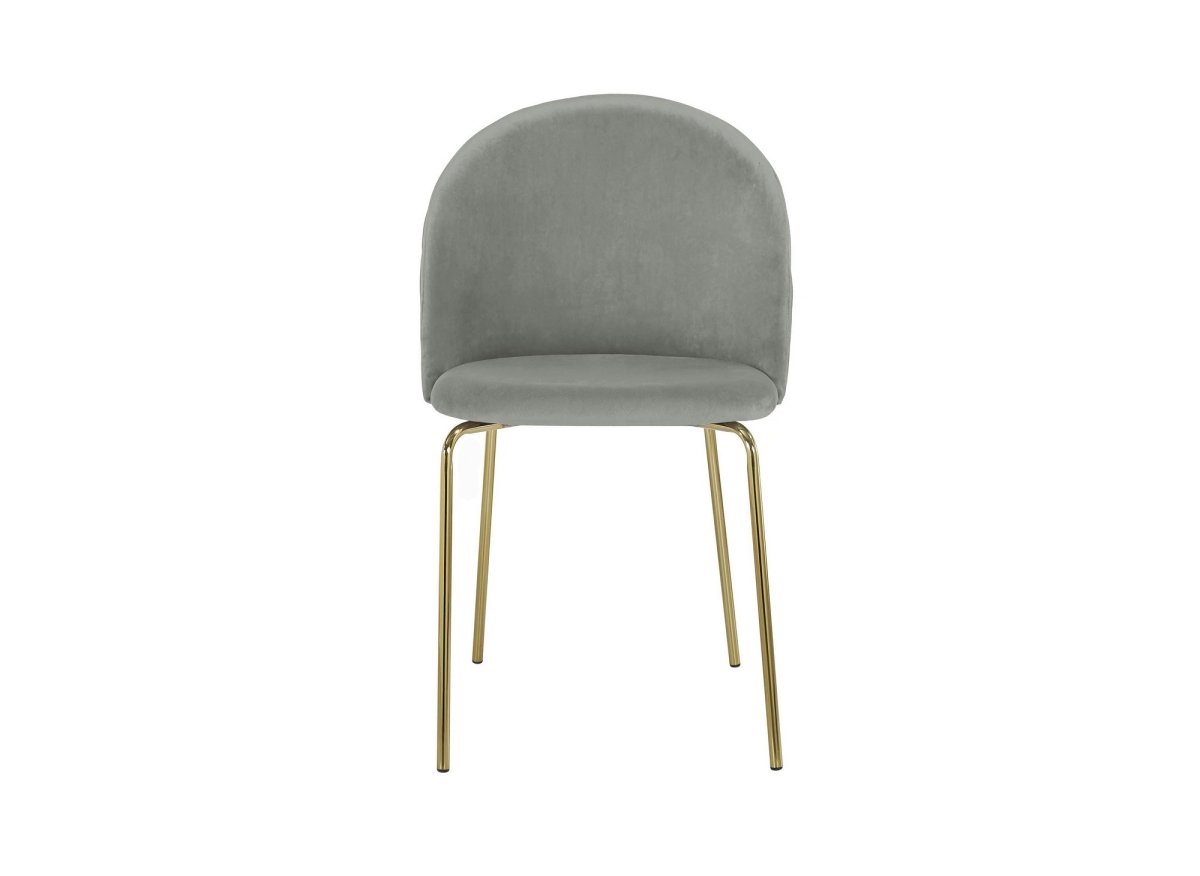 Lot de 2 chaises design en velours gris KENNETH - DécoInParis