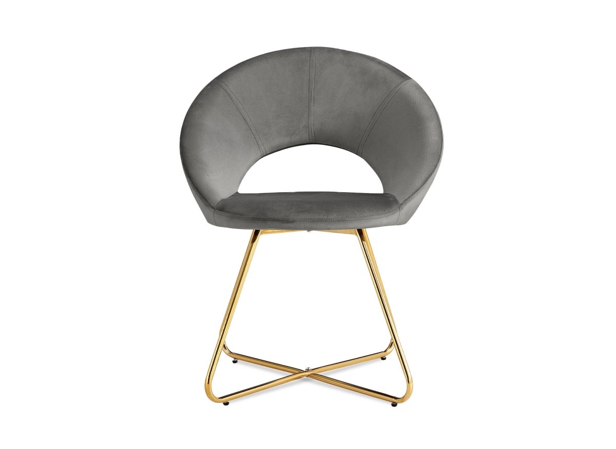 Lot de 2 chaises design en velours gris PETRA - DécoInParis
