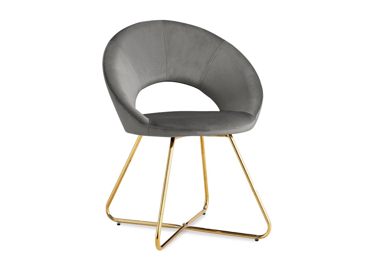 Lot de 2 chaises design en velours gris PETRA - DécoInParis