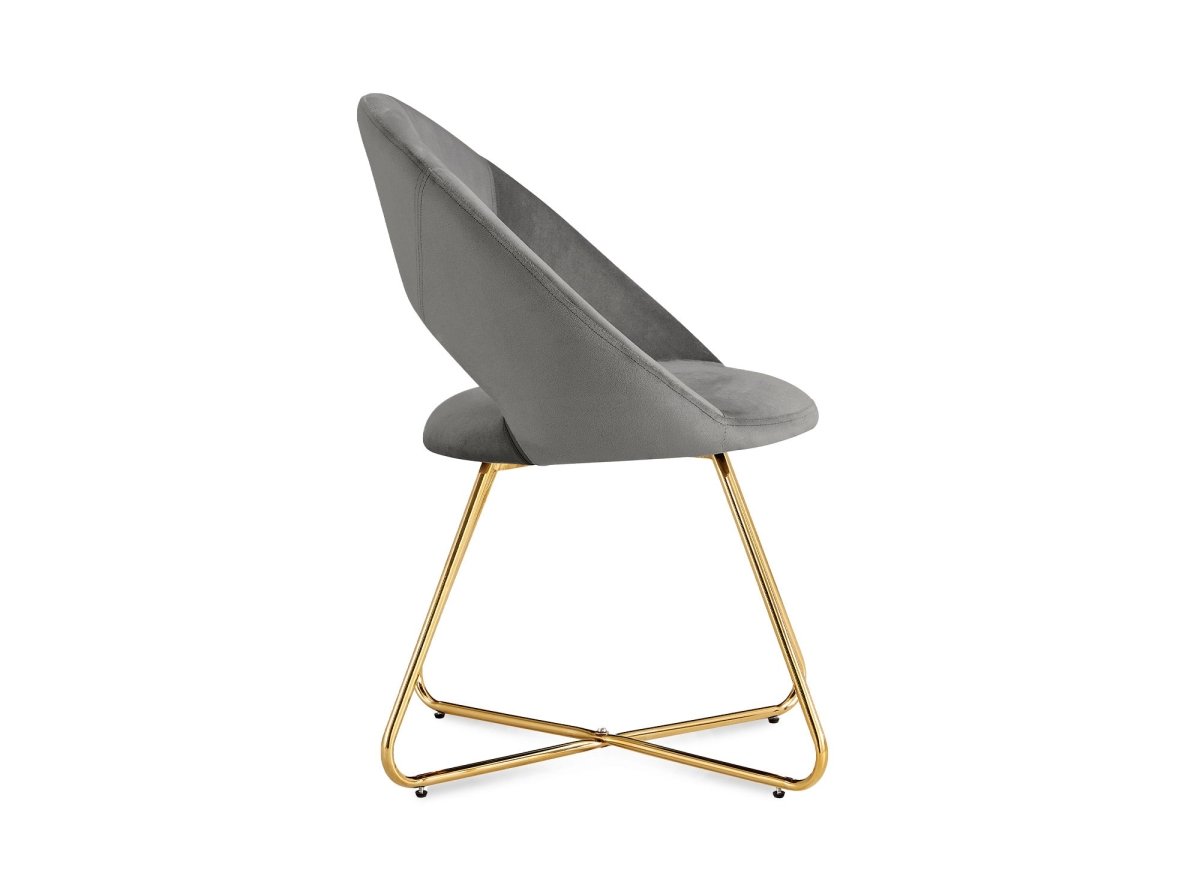 Lot de 2 chaises design en velours gris PETRA - DécoInParis
