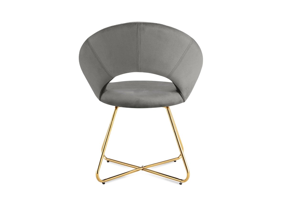 Lot de 2 chaises design en velours gris PETRA - DécoInParis