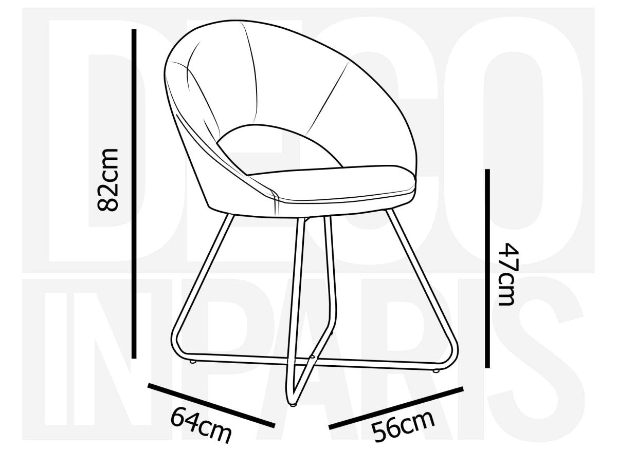 Lot de 2 chaises design en velours gris PETRA - DécoInParis