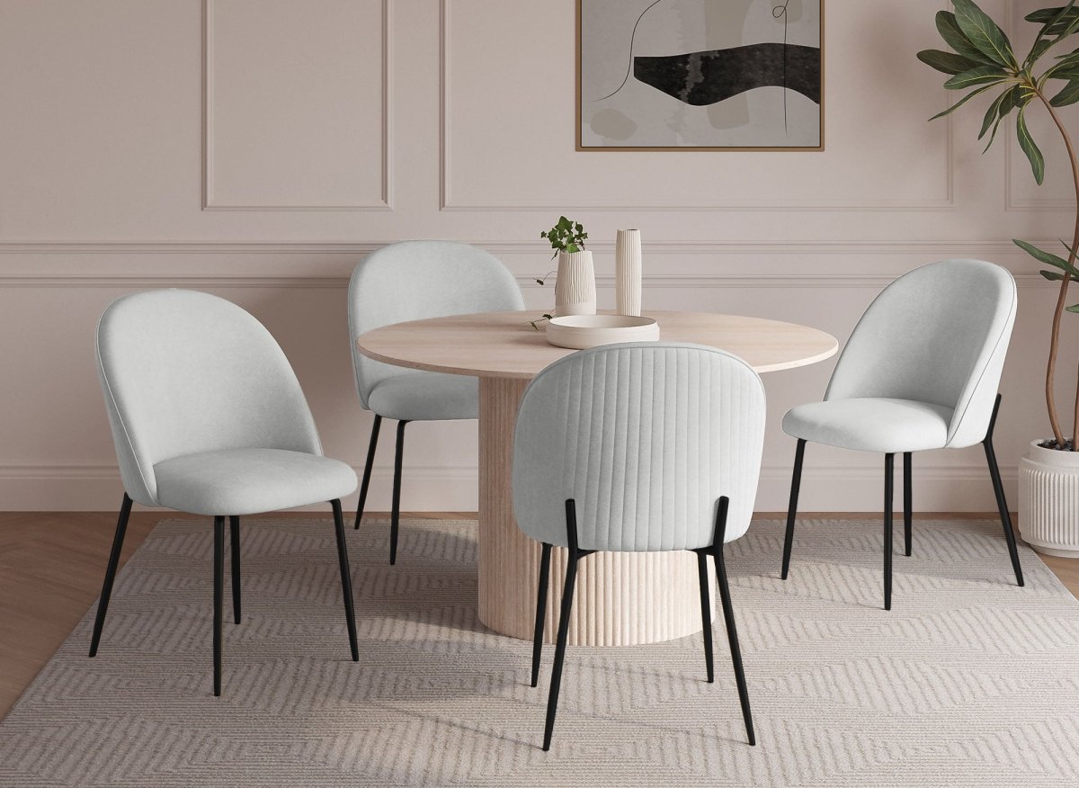 Lot de 2 chaises design en velours gris pieds noirs ARABEL - DécoInParis