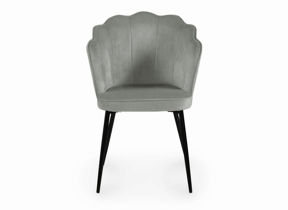 Lot de 2 chaises design en velours gris pieds noirs GARANCE - DécoInParis