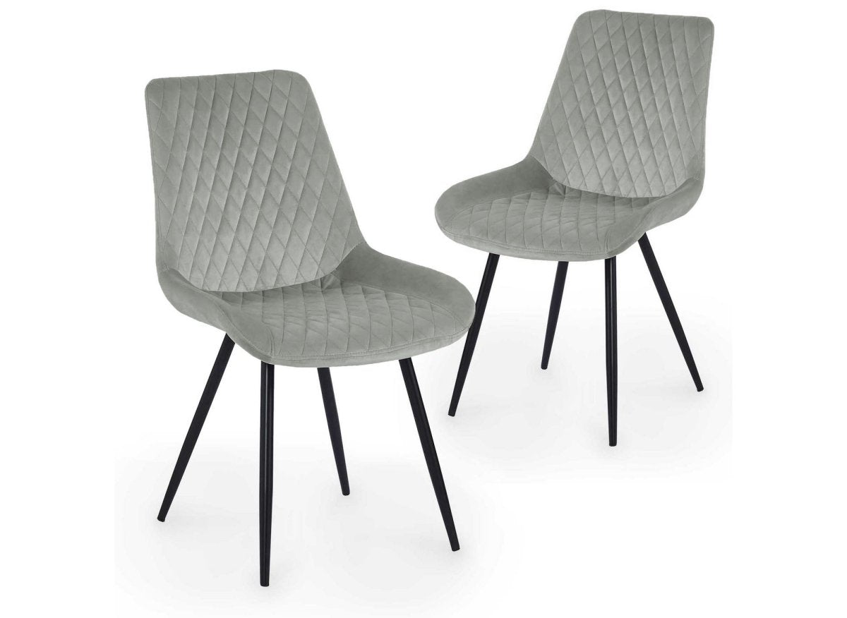Lot de 2 chaises design en velours gris YOLA - DécoInParis