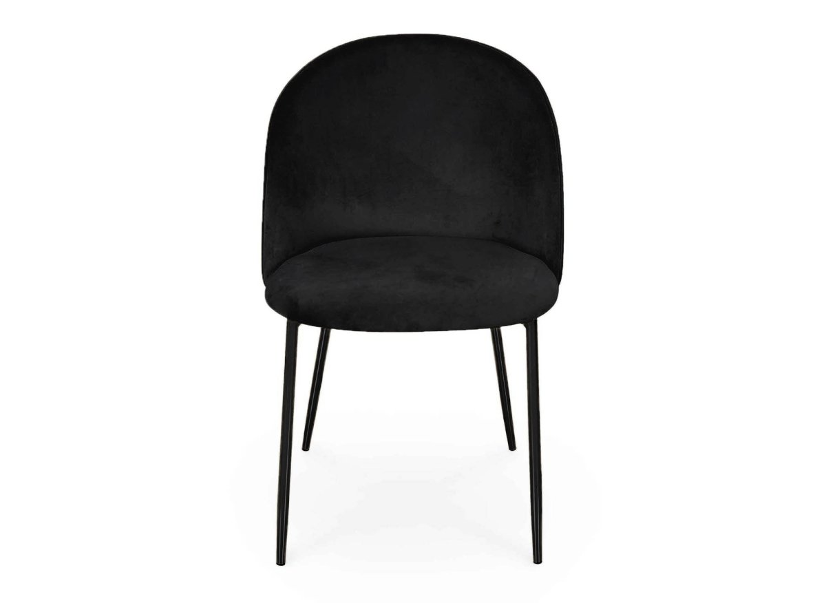 Lot de 2 chaises design en velours noir pieds noirs ARABEL - DécoInParis