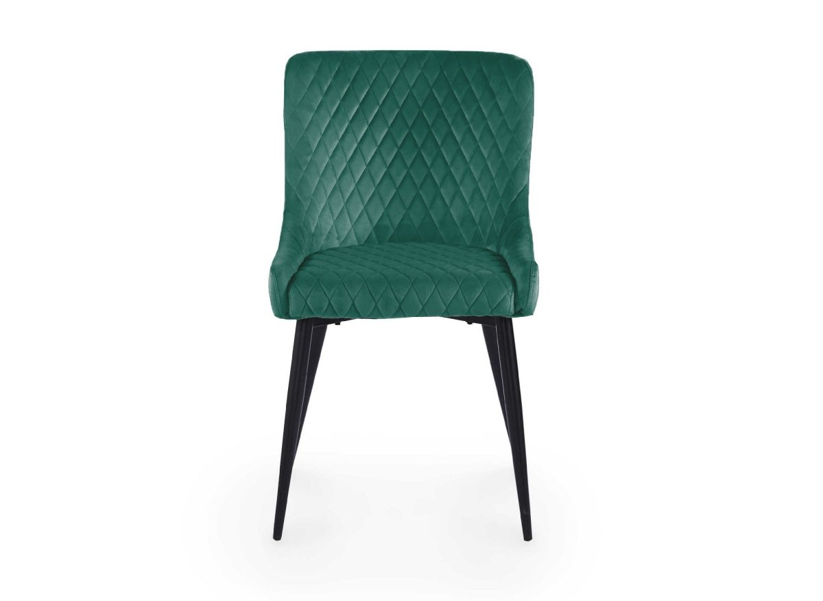 Lot de 2 chaises design en velours vert JENNY - DécoInParis