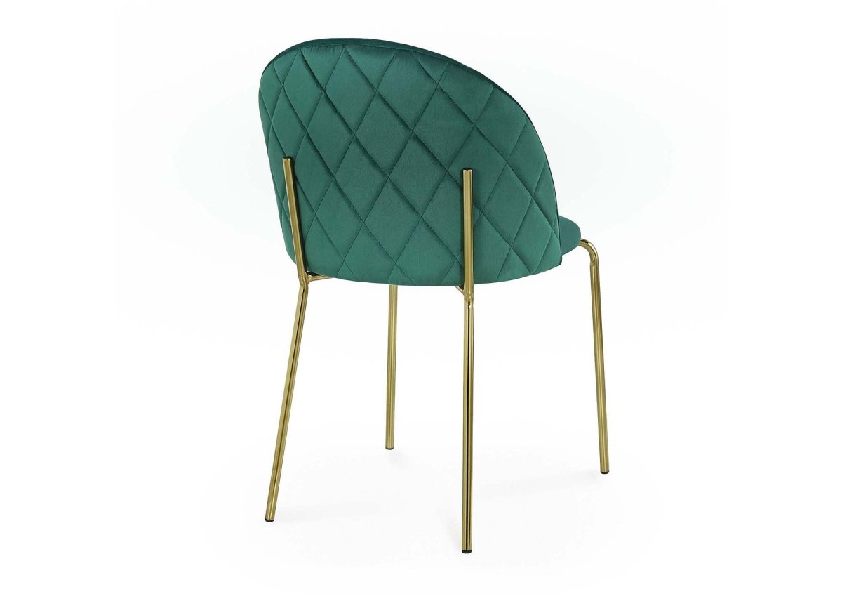 Lot de 2 chaises design en velours vert KENNETH - DécoInParis