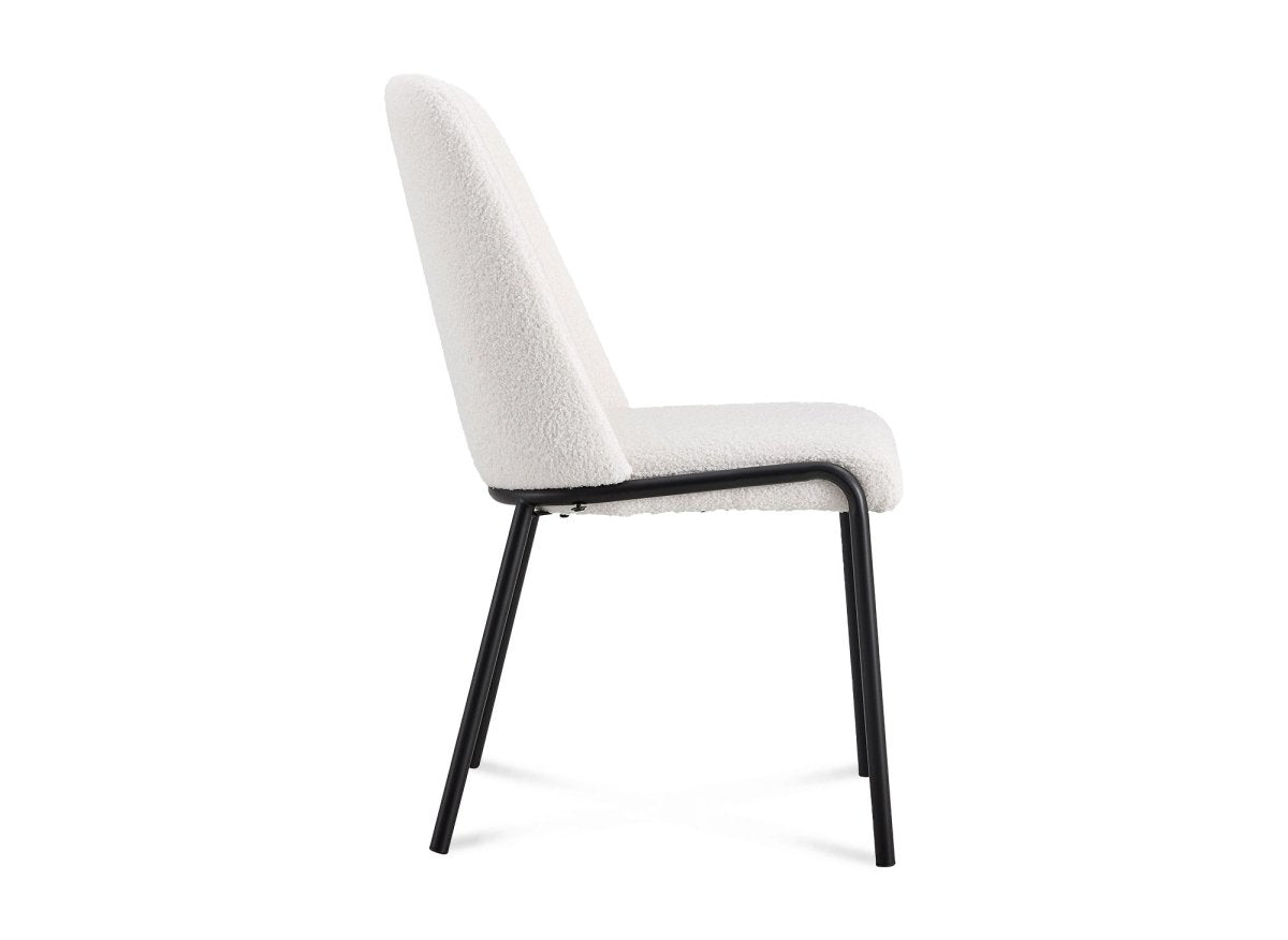 Lot de 2 chaises effet peau de mouton blanc APRIL - DécoInParis