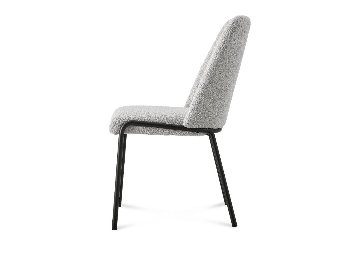 Lot de 2 chaises effet peau de mouton gris APRIL - DécoInParis