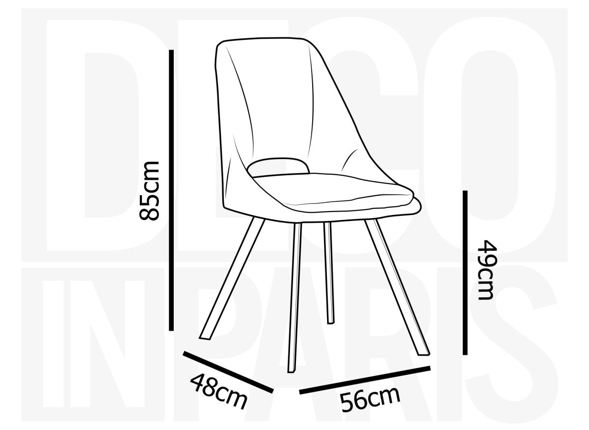 Lot de 2 chaises effet peau de mouton gris clair NARCISSE - DécoInParis