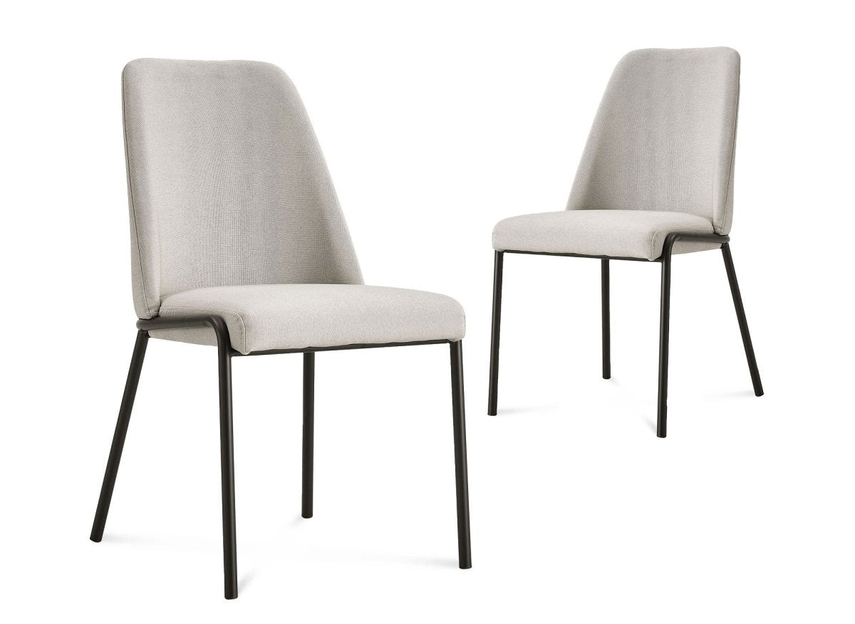 Lot de 2 chaises en tissu beige APRIL - DécoInParis