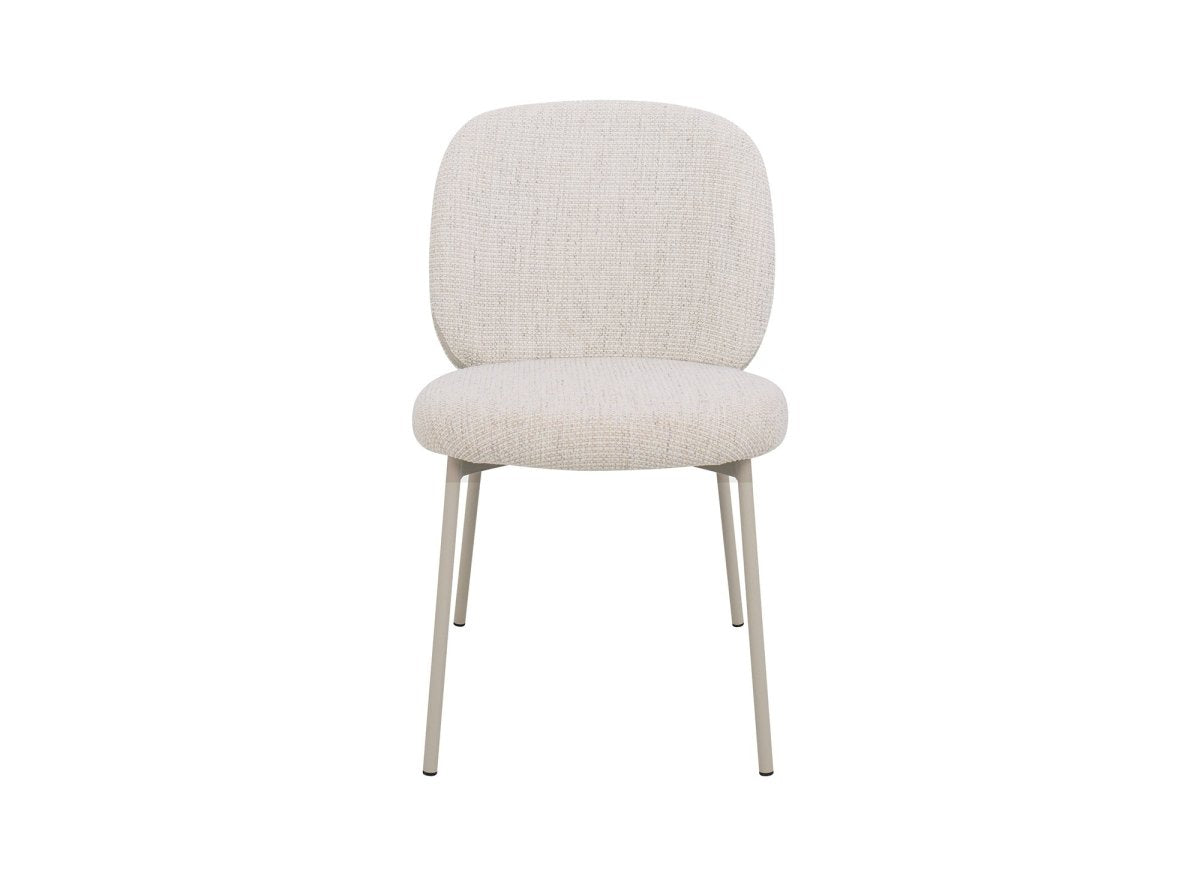 Lot de 2 chaises en tweed écru et pieds en métal gris MARCUS - DécoInParis