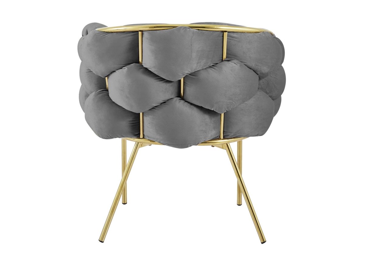Lot de 2 chaises en velours gris pieds en métal doré CHARLOTTE - DécoInParis