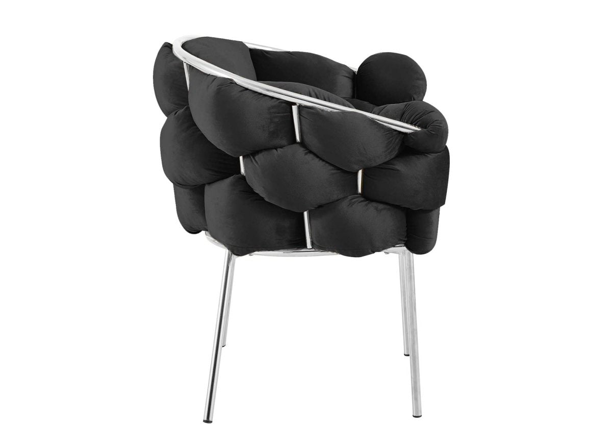 Lot de 2 chaises en velours noir pieds en métal argenté CHARLOTTE - DécoInParis