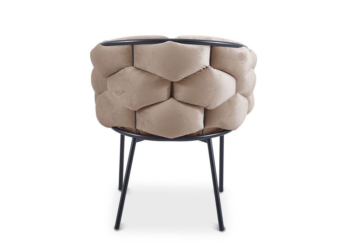 Lot de 2 chaises en velours taupe pieds en métal noir CHARLOTTE - DécoInParis