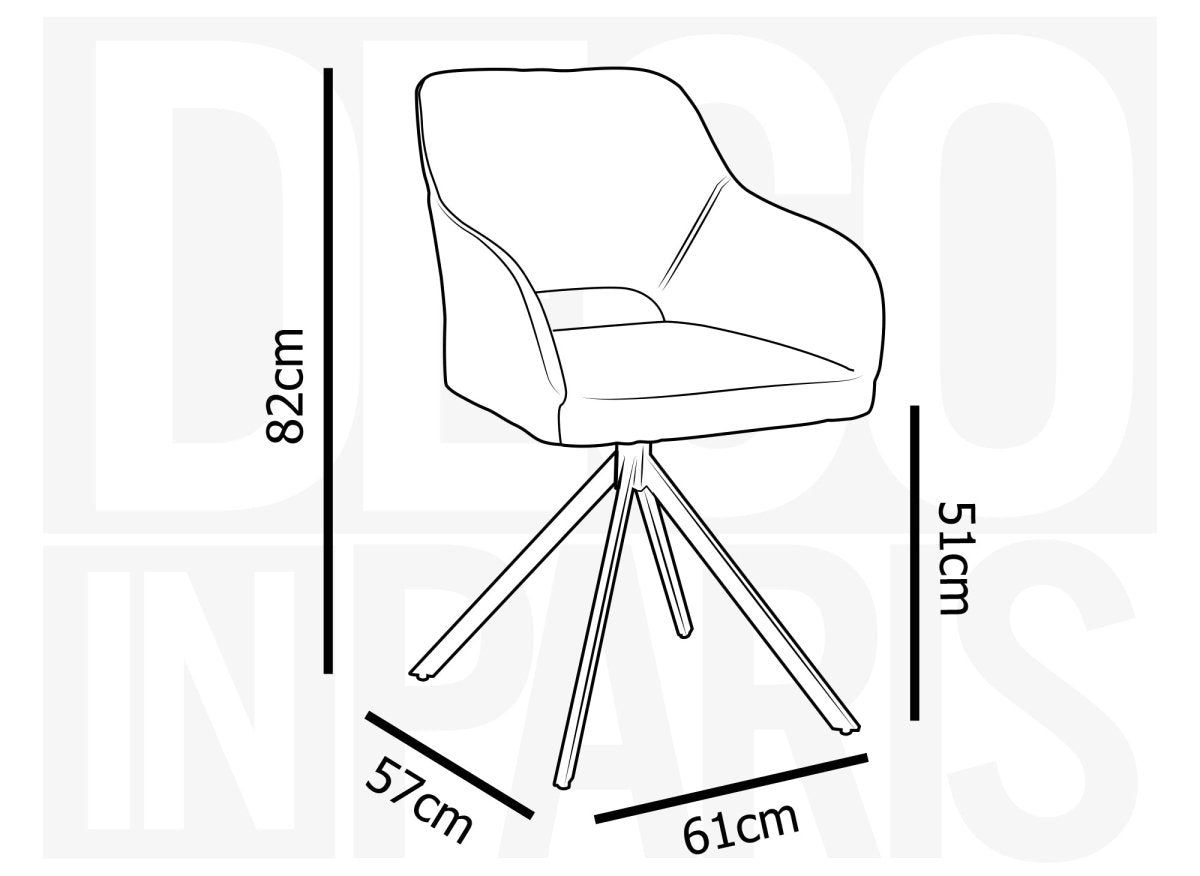 Lot de 2 chaises pivotantes design en velours gris clair CIEL - DécoInParis