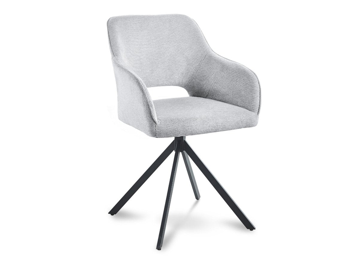 Lot de 2 chaises pivotantes design en velours gris clair CIEL - DécoInParis