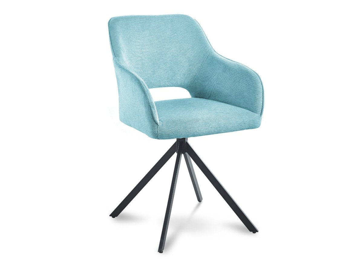 Lot de 2 chaises pivotantes design en velours vert d'eau CIEL - DécoInParis