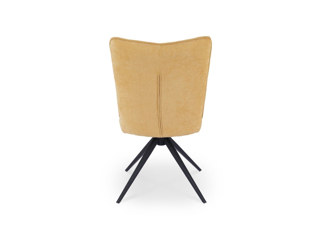 Lot de 2 chaises pivotantes en tissu jaune FELICIE - DécoInParis