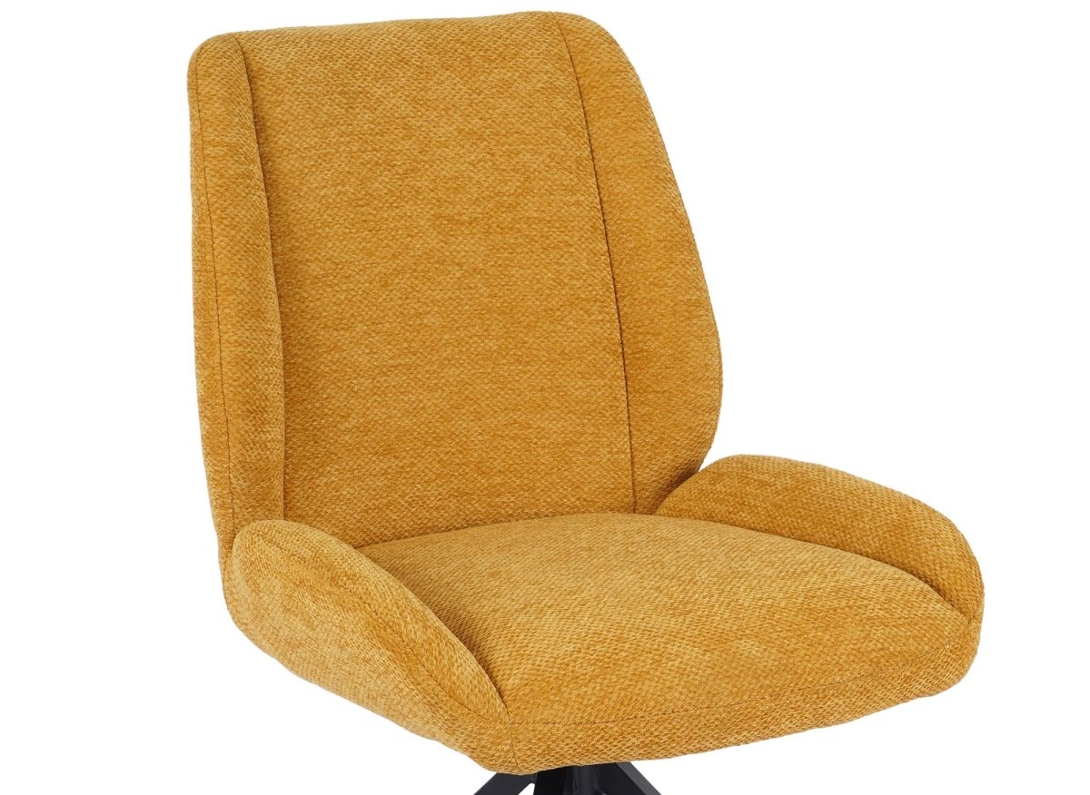 Lot de 2 chaises pivotantes en tissu jaune LUZIA - DécoInParis