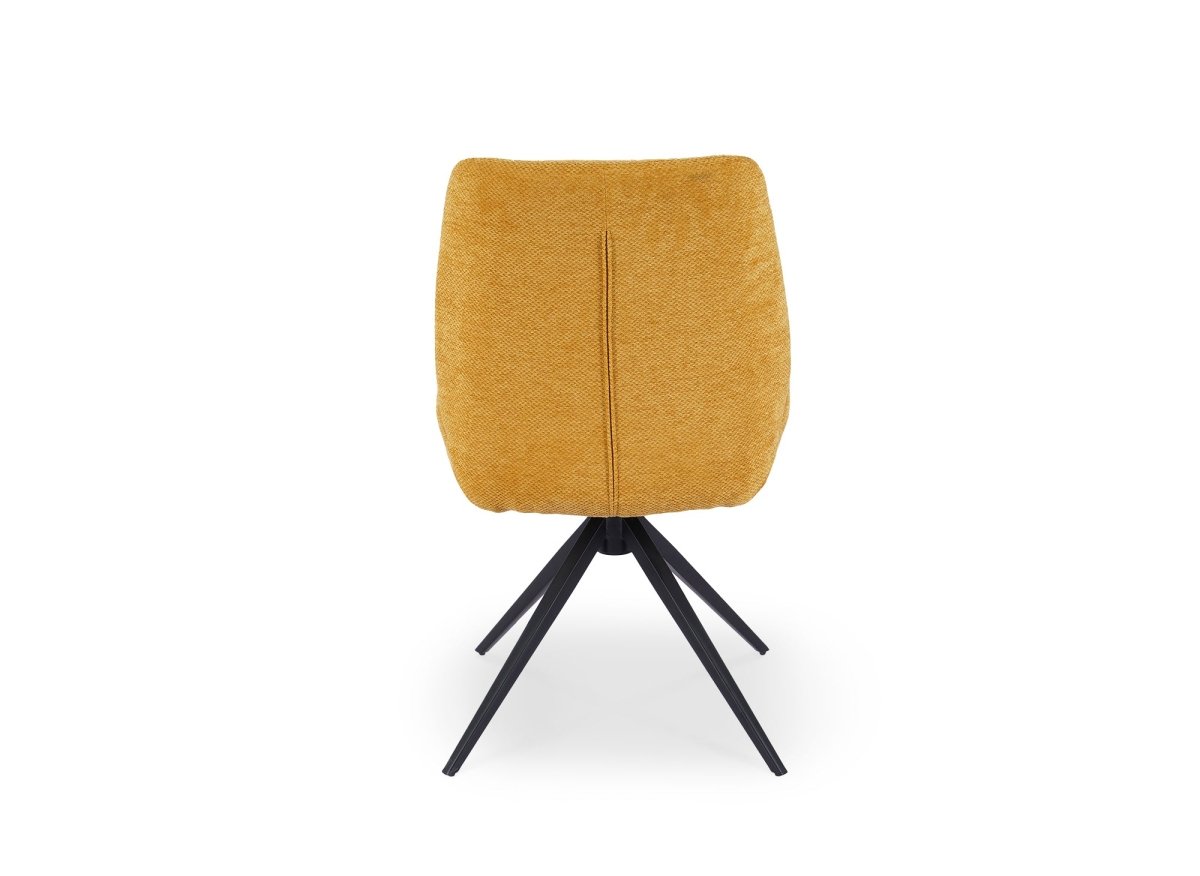 Lot de 2 chaises pivotantes en tissu jaune LUZIA - DécoInParis