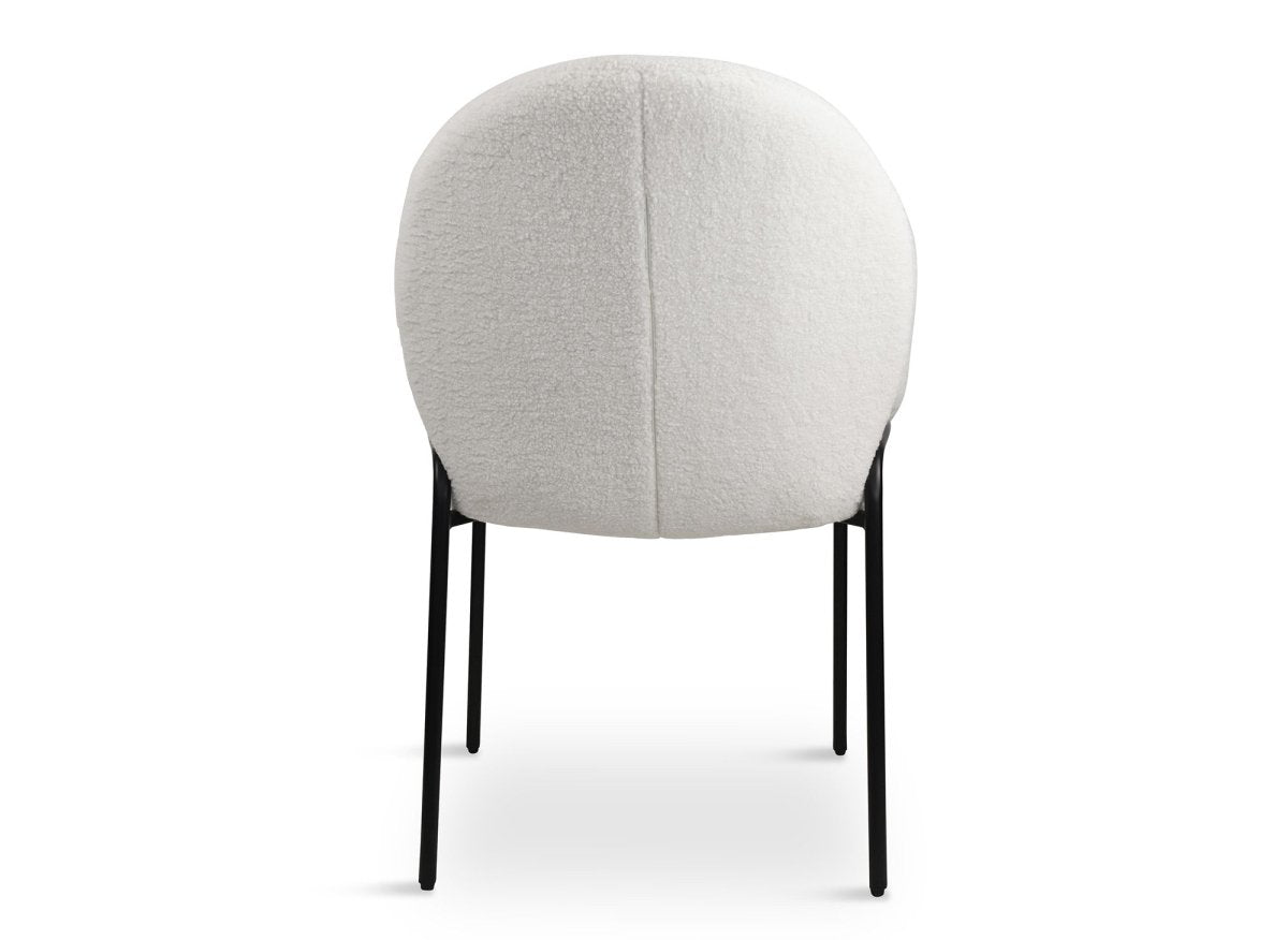 Lot de 2 fauteuils design avec accoudoirs en tissu bouclette blanc BENTA - DécoInParis
