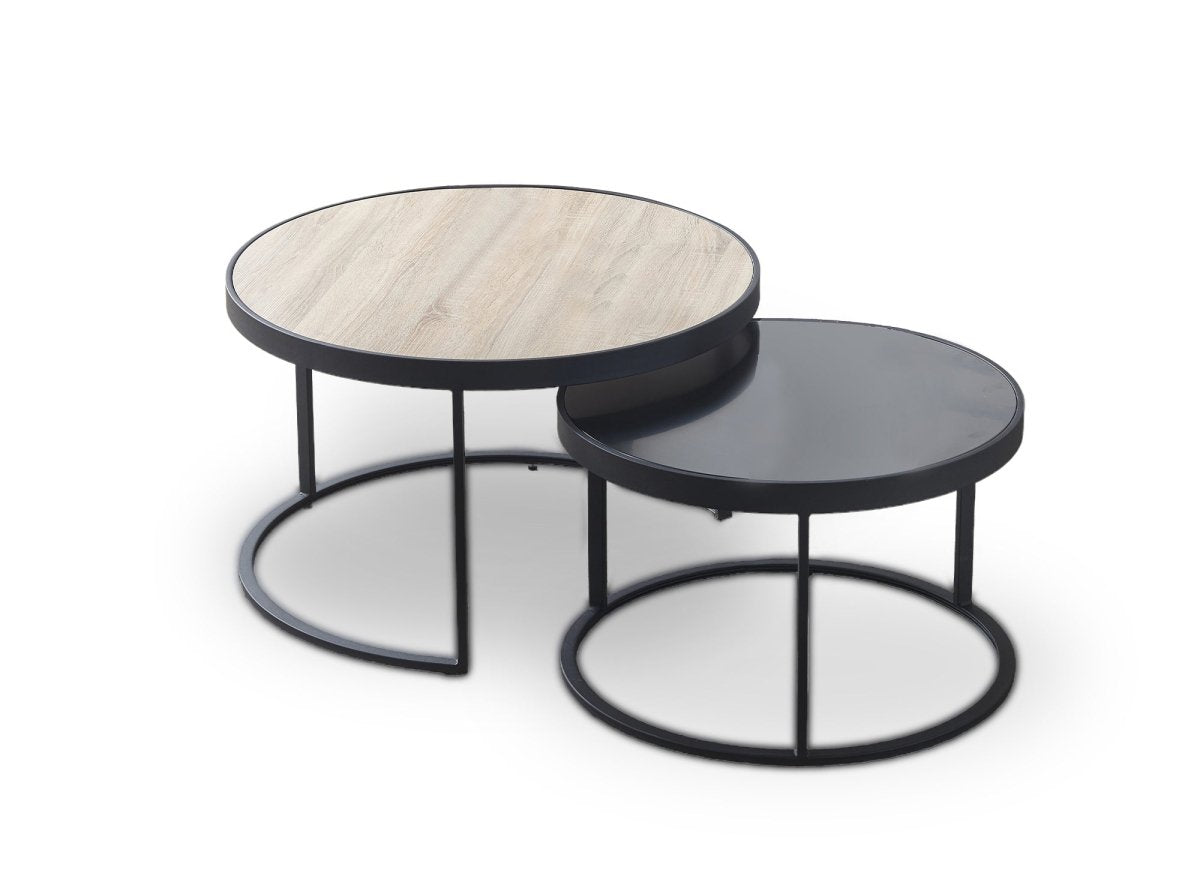 Lot de 2 tables basses rondes gigognes AMERIO - DécoInParis