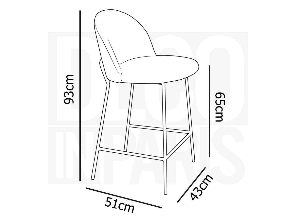 Lot de 2 tabourets de bar design en velours bleu ARABEL - DécoInParis