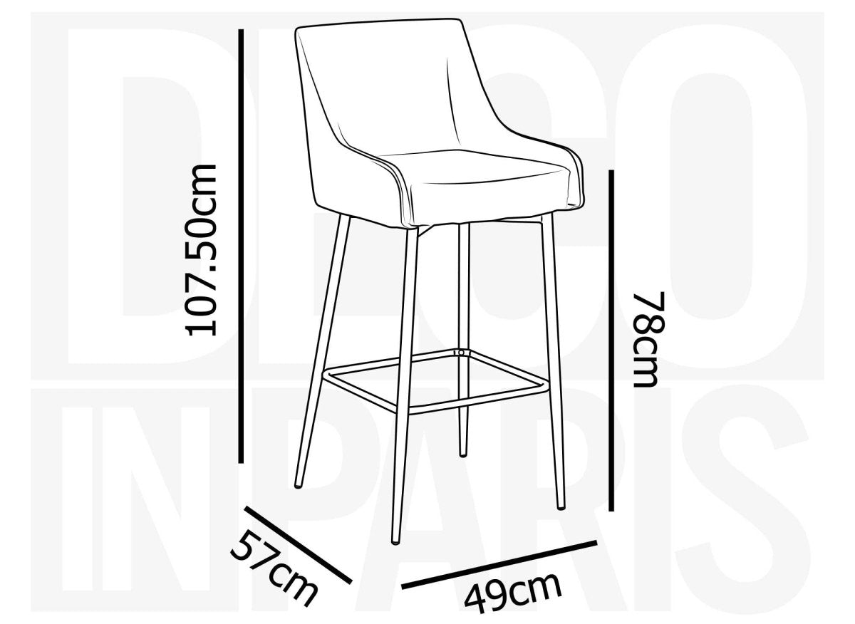 Lot de 2 tabourets de bar design en velours bleu LALYA - DécoInParis