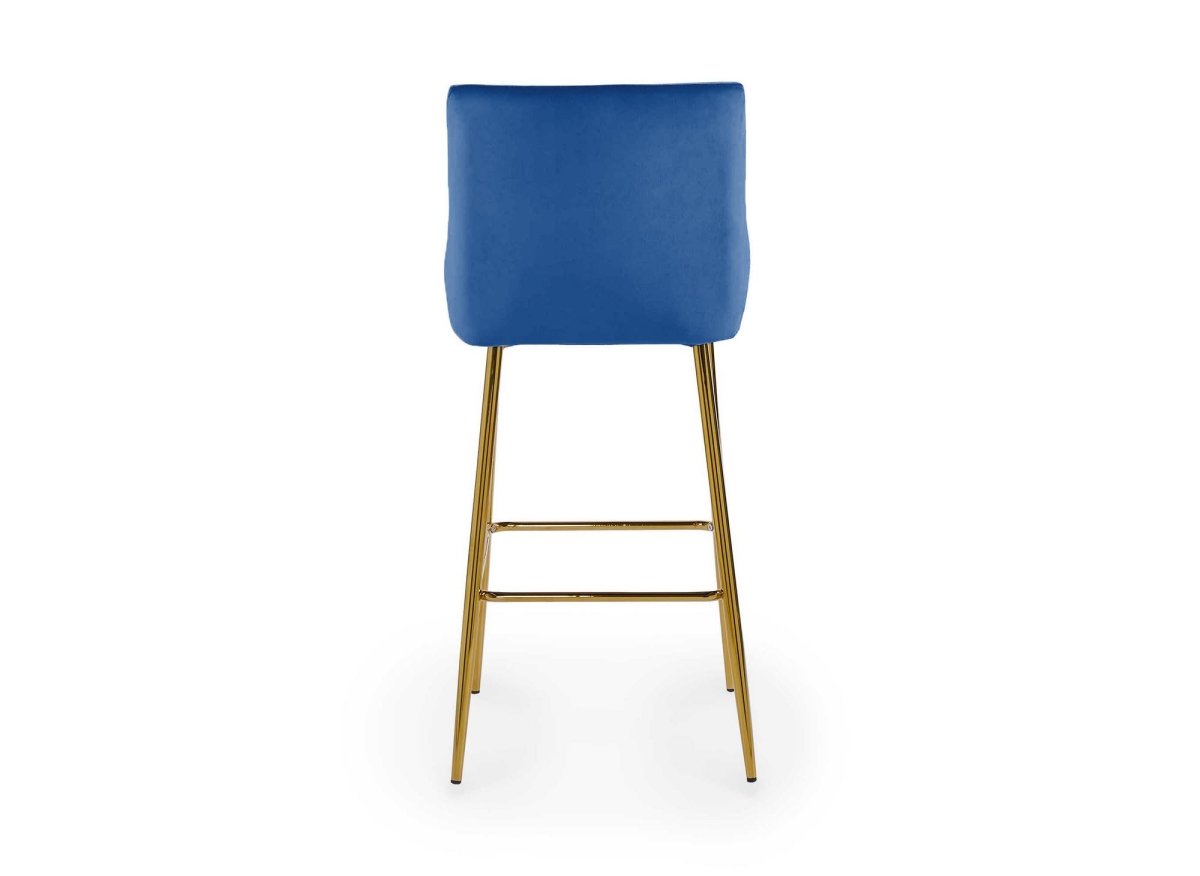 Lot de 2 tabourets de bar design en velours bleu LALYA - DécoInParis