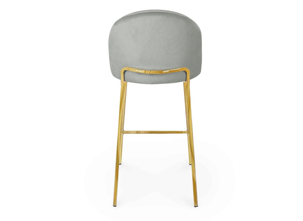 Lot de 2 tabourets de bar design en velours gris ARABEL - DécoInParis