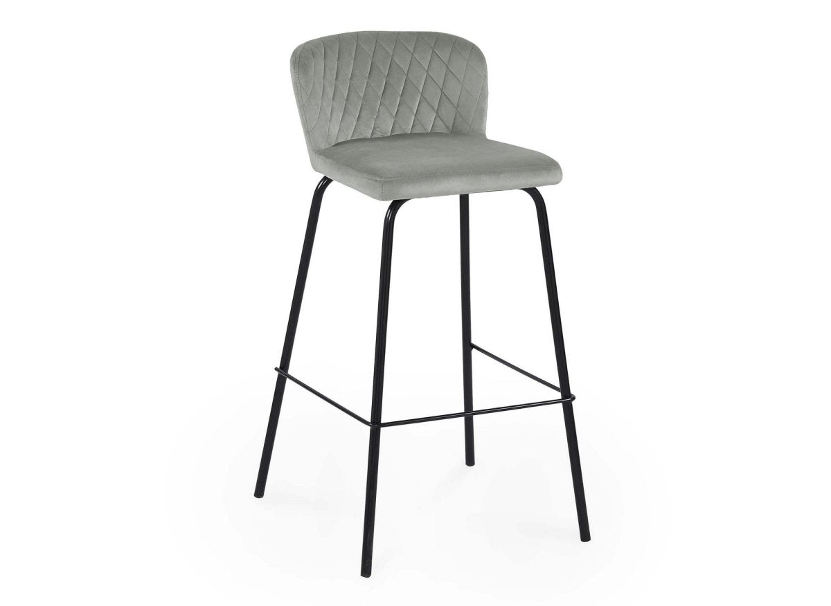 Lot de 2 tabourets de bar design en velours gris BOSCO - DécoInParis