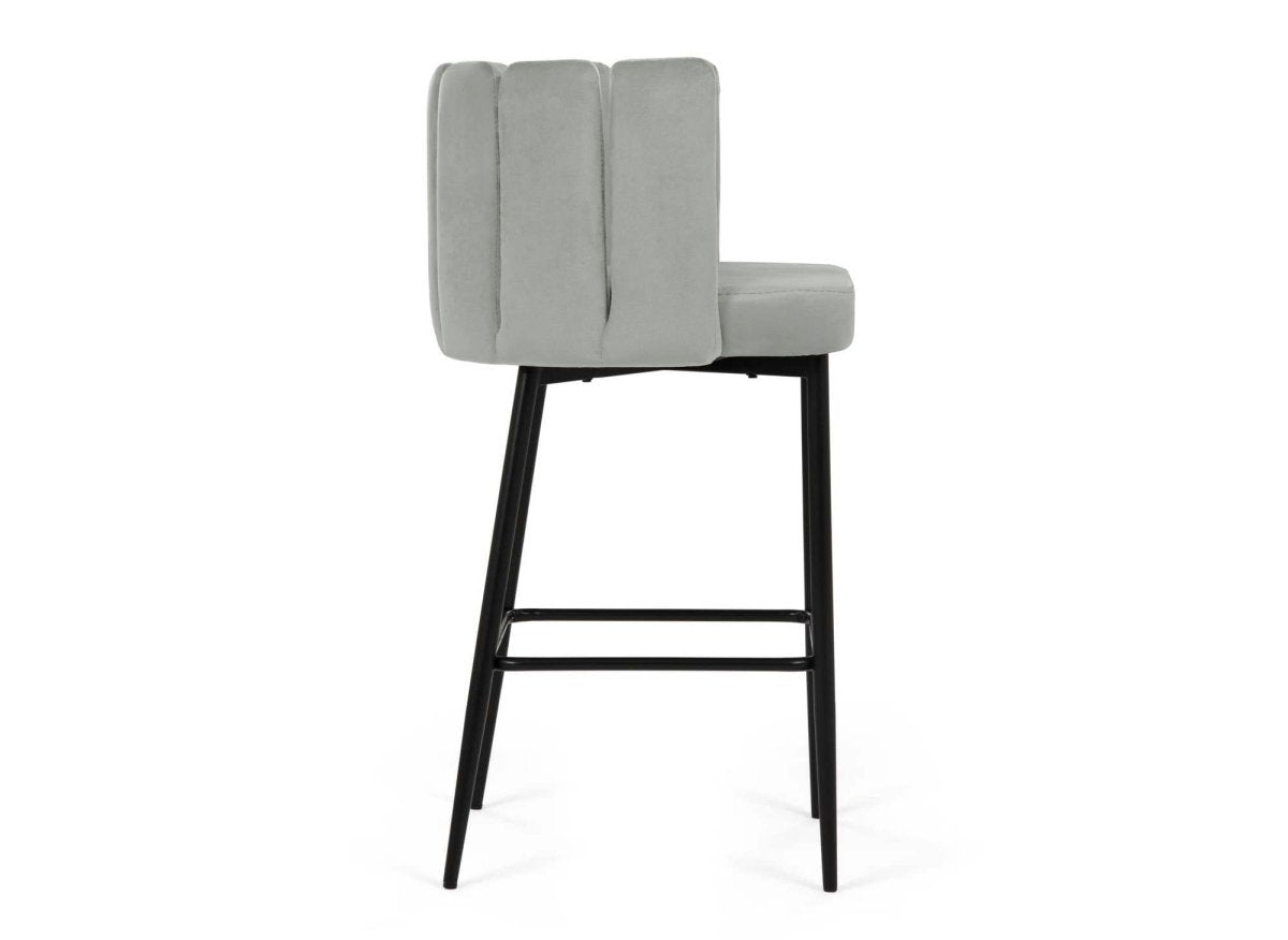 Lot de 2 tabourets de bar design en velours gris DEBBY - DécoInParis