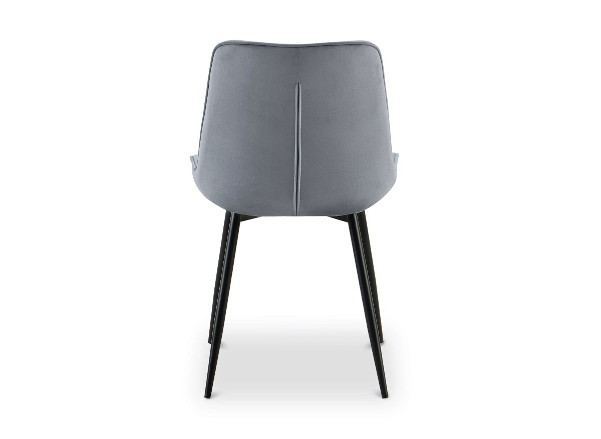 Lot de 4 chaises capitonnées en velours gris SOREN - DécoInParis