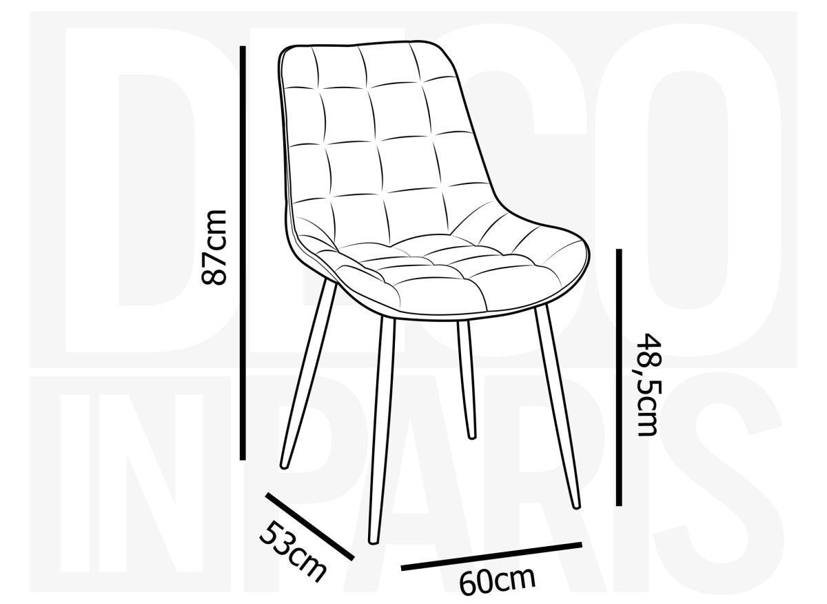 Lot de 4 chaises capitonnées en velours vert SOREN - DécoInParis