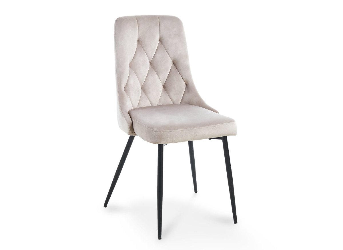 Lot de 4 chaises design en velours beige OLVEA - DécoInParis